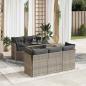 Preview: ARDEBO.de - 6-tlg. Garten-Sofagarnitur mit Kissen Grau Poly Rattan