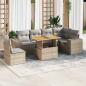 Preview: ARDEBO.de - 7-tlg. Garten-Sofagarnitur mit Kissen Beige Poly Rattan