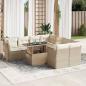 Preview: ARDEBO.de - 9-tlg. Garten-Sofagarnitur mit Kissen Beige Poly Rattan