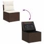 Preview: ARDEBO.de - 9-tlg. Garten-Sofagarnitur mit Kissen Braun Poly Rattan