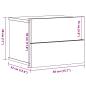 Preview: Wand-Nachttisch Artisan-Eiche 40x32x30 cm