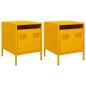 Preview: Nachttische 2 Stk. Senfgelb 35x39x43,5 cm Stahl