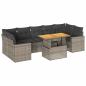 Preview: 8-tlg. Garten-Sofagarnitur mit Kissen Grau Poly Rattan