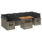Preview: 8-tlg. Garten-Sofagarnitur mit Kissen Grau Poly Rattan
