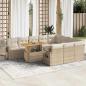 Preview: ARDEBO.de - 11-tlg. Garten-Sofagarnitur mit Kissen Beige Poly Rattan