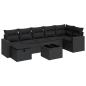 Preview: ARDEBO.de - 8-tlg. Garten-Sofagarnitur mit Kissen Schwarz Poly Rattan