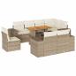 Preview: 9-tlg. Garten-Sofagarnitur mit Kissen Beige Poly Rattan