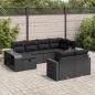 Preview: ARDEBO.de - 10-tlg. Garten-Sofagarnitur mit Kissen Schwarz Poly Rattan
