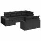Preview: 10-tlg. Garten-Sofagarnitur mit Kissen Schwarz Poly Rattan