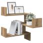 Preview: ARDEBO.de - Wand-Eckregal Artisan-Eiche 40x40x49,5 cm Holzwerkstoff