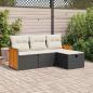 Preview: ARDEBO.de - 4-tlg. Garten-Sofagarnitur mit Kissen Schwarz Poly Rattan