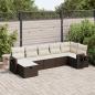Preview: ARDEBO.de - 7-tlg. Garten-Sofagarnitur mit Kissen Braun Poly Rattan