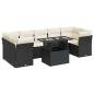 Preview: 8-tlg. Garten-Sofagarnitur mit Kissen Schwarz Poly Rattan