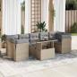 Preview: ARDEBO.de - 8-tlg. Garten-Sofagarnitur mit Kissen Beige Poly Rattan