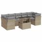 Preview: 8-tlg. Garten-Sofagarnitur mit Kissen Beige Poly Rattan