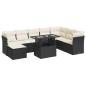 Preview: 9-tlg. Garten-Sofagarnitur mit Kissen Schwarz Poly Rattan