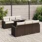 Preview: ARDEBO.de - 7-tlg. Garten-Sofagarnitur mit Kissen Braun Poly Rattan