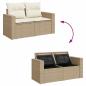 Preview: ARDEBO.de - 8-tlg. Garten-Sofagarnitur mit Kissen Beige Poly Rattan