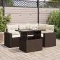 Preview: ARDEBO.de - 5-tlg. Garten-Sofagarnitur mit Kissen Braun Poly Rattan