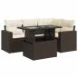 Preview: 5-tlg. Garten-Sofagarnitur mit Kissen Braun Poly Rattan