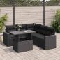 Preview: ARDEBO.de - 6-tlg. Garten-Sofagarnitur mit Kissen Schwarz Poly Rattan