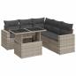 Preview: 6-tlg. Garten-Sofagarnitur mit Kissen Hellgrau Poly Rattan