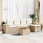 Preview: ARDEBO.de - 6-tlg. Garten-Sofagarnitur mit Kissen Beige Poly Rattan