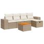 Preview: 6-tlg. Garten-Sofagarnitur mit Kissen Beige Poly Rattan