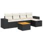 Preview: 6-tlg. Garten-Sofagarnitur mit Kissen Schwarz Poly Rattan
