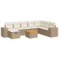 Preview: 9-tlg. Garten-Sofagarnitur mit Kissen Beige Poly Rattan