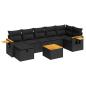 Preview: 8-tlg. Garten-Sofagarnitur mit Kissen Schwarz Poly Rattan