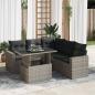 Preview: ARDEBO.de - 6-tlg. Garten-Sofagarnitur mit Kissen Grau Poly Rattan
