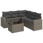 Preview: 6-tlg. Garten-Sofagarnitur mit Kissen Grau Poly Rattan