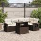 Preview: ARDEBO.de - 6-tlg. Garten-Sofagarnitur mit Kissen Braun Poly Rattan