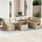 Preview: ARDEBO.de - 9-tlg. Garten-Sofagarnitur mit Kissen Beige Poly Rattan