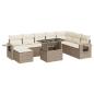 Preview: 9-tlg. Garten-Sofagarnitur mit Kissen Beige Poly Rattan