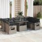 Preview: ARDEBO.de - 10-tlg. Garten-Sofagarnitur mit Kissen Grau Poly Rattan