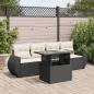 Preview: ARDEBO.de - 5-tlg. Garten-Sofagarnitur mit Kissen Schwarz Poly Rattan