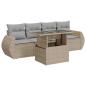 Preview: 5-tlg. Garten-Sofagarnitur mit Kissen Beige Poly Rattan