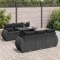 Preview: ARDEBO.de - 7-tlg. Garten-Sofagarnitur mit Kissen Schwarz Poly Rattan
