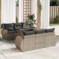 Preview: ARDEBO.de - 7-tlg. Garten-Sofagarnitur mit Kissen Grau Poly Rattan