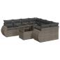 Preview: 9-tlg. Garten-Sofagarnitur mit Kissen Grau Poly Rattan
