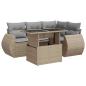 Preview: 5-tlg. Garten-Sofagarnitur mit Kissen Beige Poly Rattan