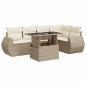 Preview: 6-tlg. Garten-Sofagarnitur mit Kissen Beige Poly Rattan