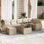 Preview: ARDEBO.de - 8-tlg. Garten-Sofagarnitur mit Kissen Beige Poly Rattan