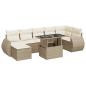 Preview: 8-tlg. Garten-Sofagarnitur mit Kissen Beige Poly Rattan
