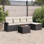 Preview: ARDEBO.de - 6-tlg. Garten-Sofagarnitur mit Kissen Schwarz Poly Rattan