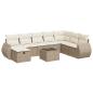 Preview: 9-tlg. Garten-Sofagarnitur mit Kissen Beige Poly Rattan