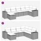 Preview: 7-tlg. Garten-Sofagarnitur mit Kissen Hellgrau Poly Rattan