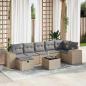 Preview: ARDEBO.de - 8-tlg. Garten-Sofagarnitur mit Kissen Beige Poly Rattan